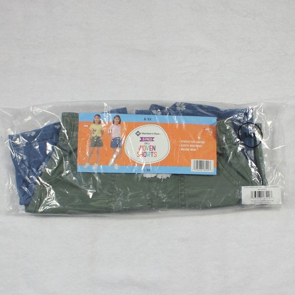 Member's Mark 2-PACK Girl's 6/6x Elastic Waist Woven Shorts - Picture 5 of 5
